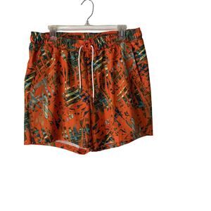 Abstract Swim Trunks Mens Medium Drawstring Pocket Mesh Lined Shorts
